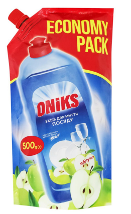 ONIKS Засіб для миття посуду зелене яблуко 500г ДОЙ-ПАК